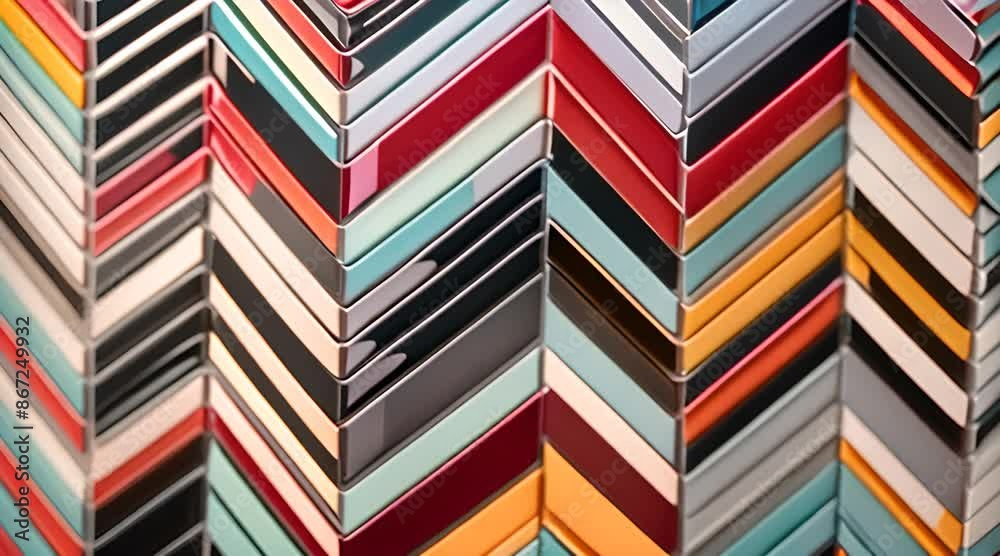 Vibrant Multi-Colored Chevron Tile Background Loop Vibrant Multi-Colored Chevron Tile Background Loop