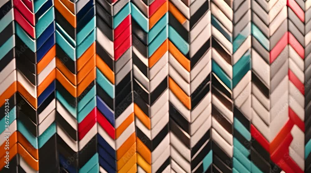 Stylish Multi-Colored Chevron Tile Loop Background