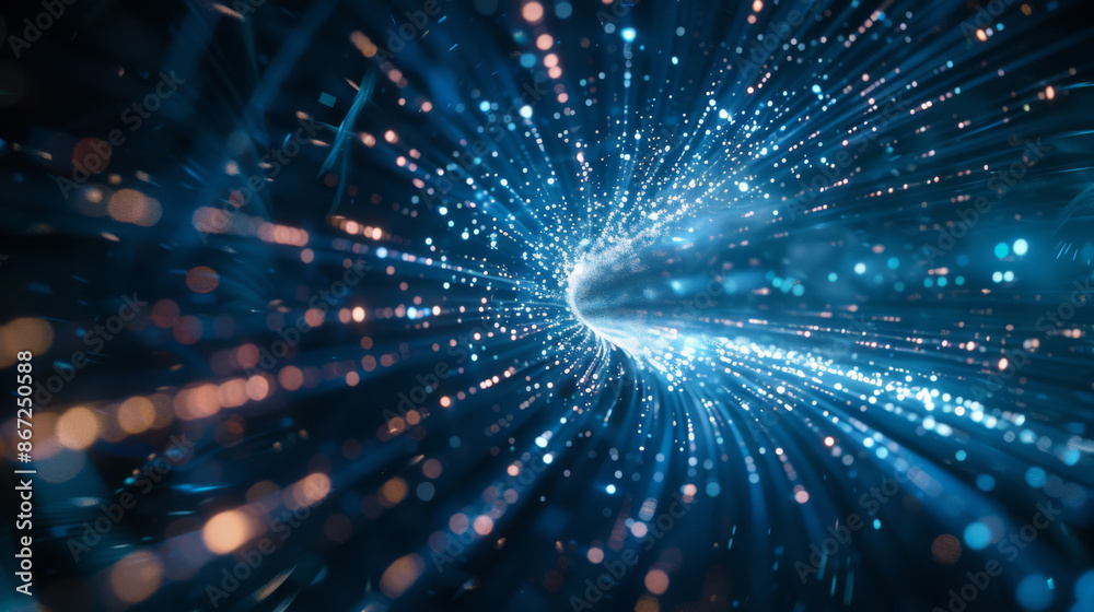 Technological background, particles, luminescence, technological lines