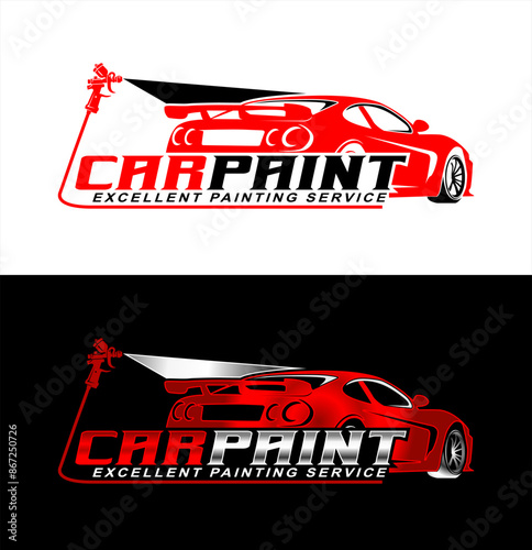 car paint logo emblem template with black background
