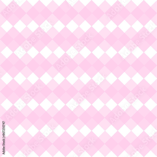 Abstract pink checkered pattern overlapping seamless background.
