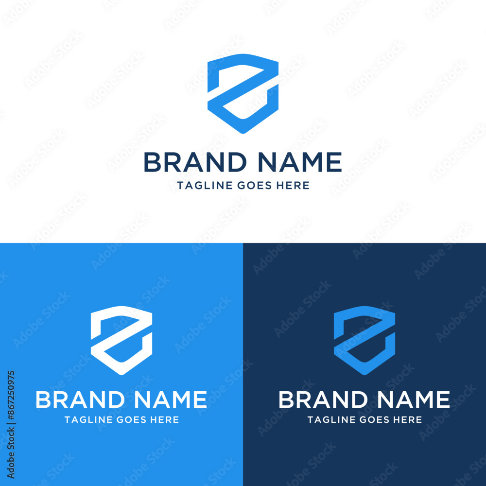 Naklejka premium Initial Letter Z Shield logo design vector