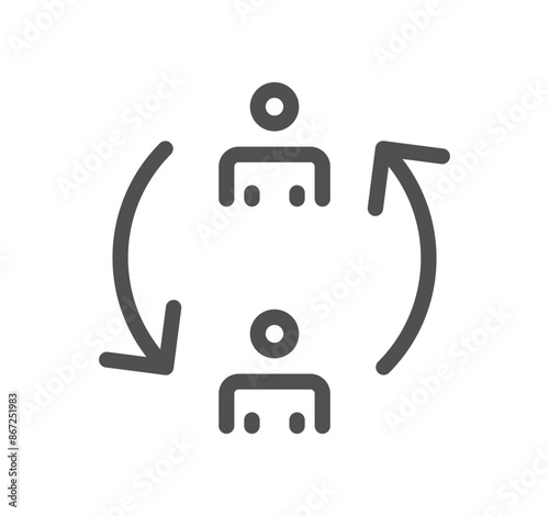 Volunteering related icon outline and linear vector. 