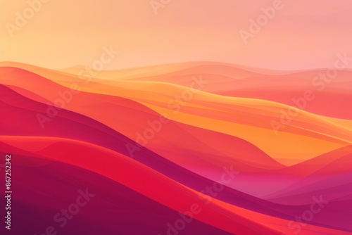 Wallpaper Mural Abstract background with a simple gradient of orange and pink curves Torontodigital.ca