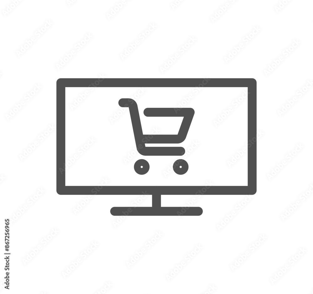 Shopping cart related icon outline and linear vector.
Shopping cart related icon outline and linear vector.