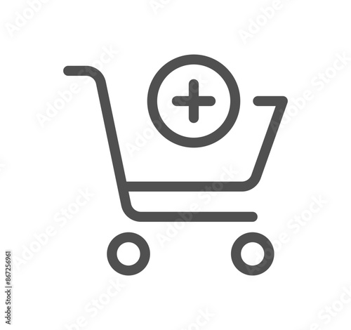 Shopping cart related icon outline and linear vector. 