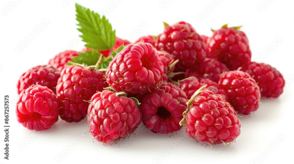 Raspberry berries isolated on a white background Raspberry berries isolated on a white background
