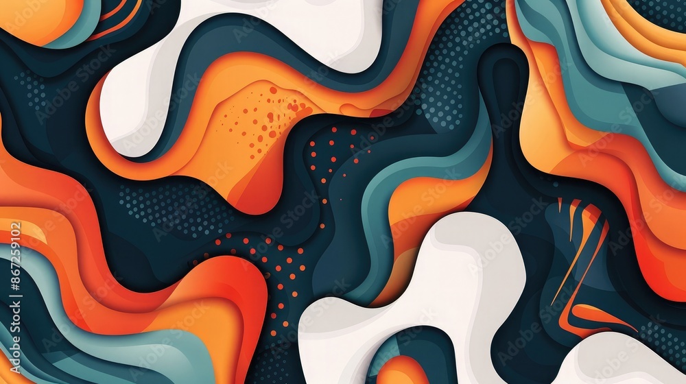 Abstract background with a mix of organic shapes and bright colors. Abstract background with a mix of organic shapes and bright colors.
