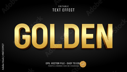3D golden editable text effect