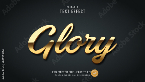Luxury gold script editable text effect, elegant gold style