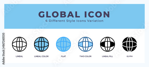 Global icon for web. mobile apps and ui.