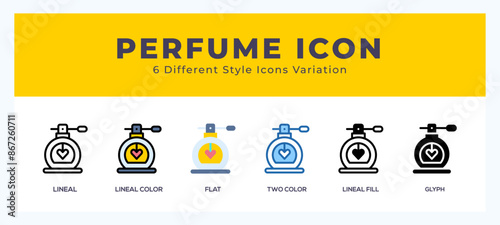 Perfume icon illustration vector with different styles