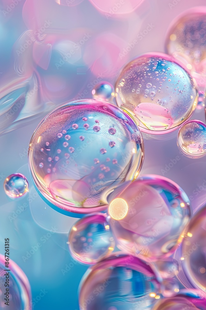 Surreal macro photography of oil in water bubbles Surreal macro photography of oil in water bubbles