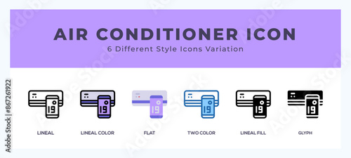 Air conditioner vector icon. with different styles vector illustration.