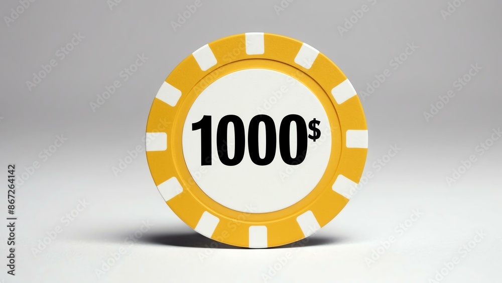 Fototapeta premium create an image of a single yellow dollar poker ch background