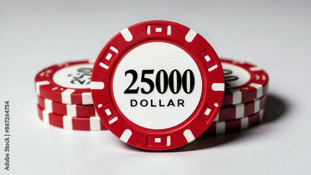 Fototapeta premium create an image of a single red dollar poker chip background