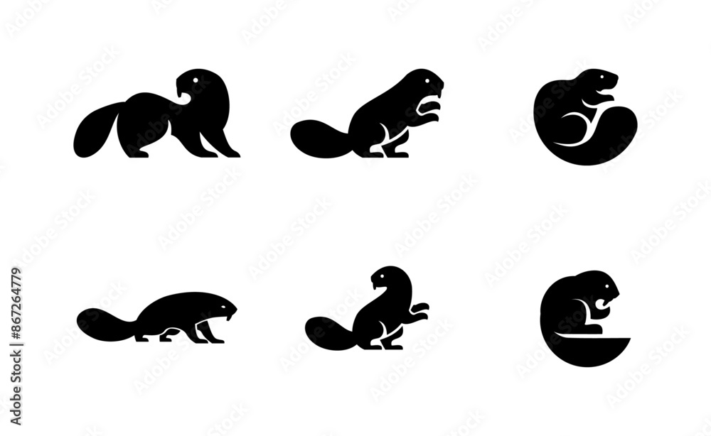 Beaver Logo icon design illustration template Beaver Logo icon design illustration template