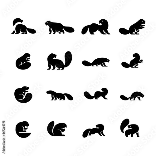 Beaver Logo icon design illustration template