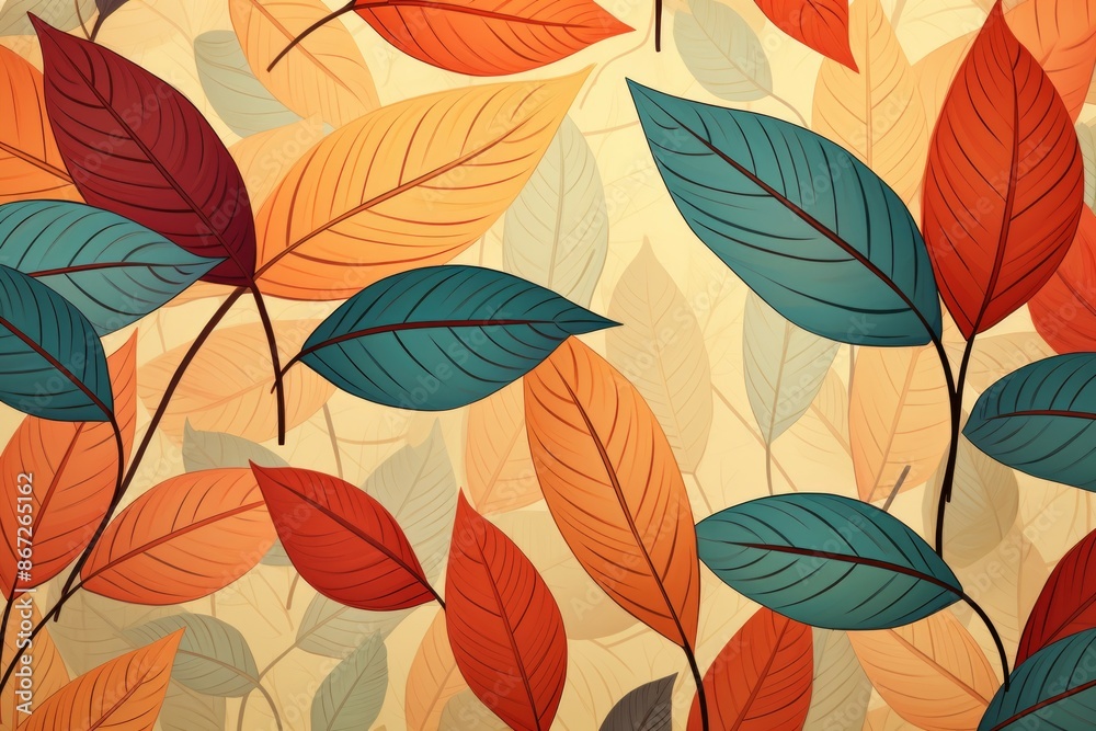 Leaves Material Structure Background - Generative AI