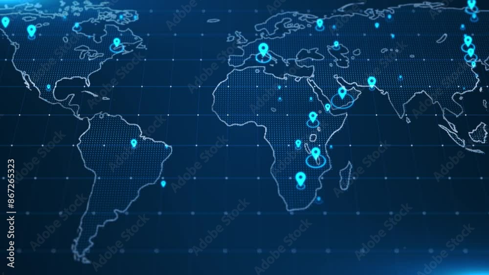 Global network connection and data connections World map technology background, Blockchain web 3.0 defi and crypto currency NFT concept. Bitcoin mining big data grid business Virtual reality