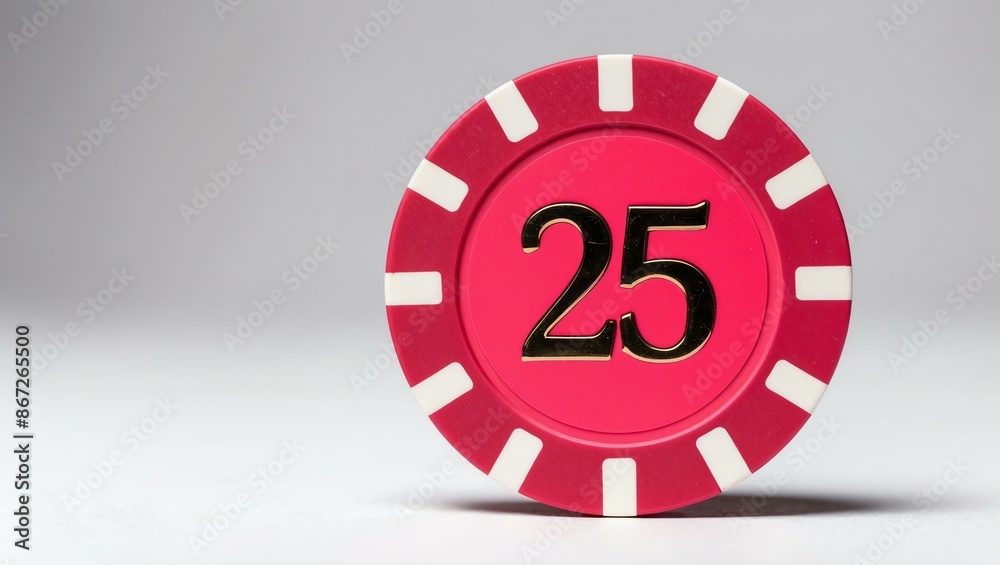 create an image of a single pink dollar poker chip o background create an image of a single pink dollar poker chip o background
