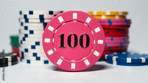 Wallpaper Mural create an image of a single pink dollar poker chip background Torontodigital.ca