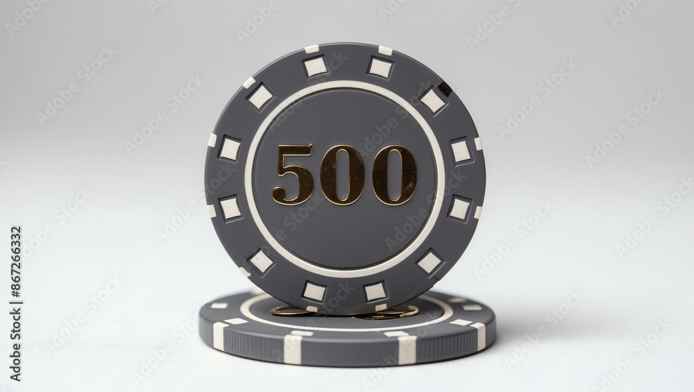 Fototapeta premium create an image of a single grey dollar poker chip background