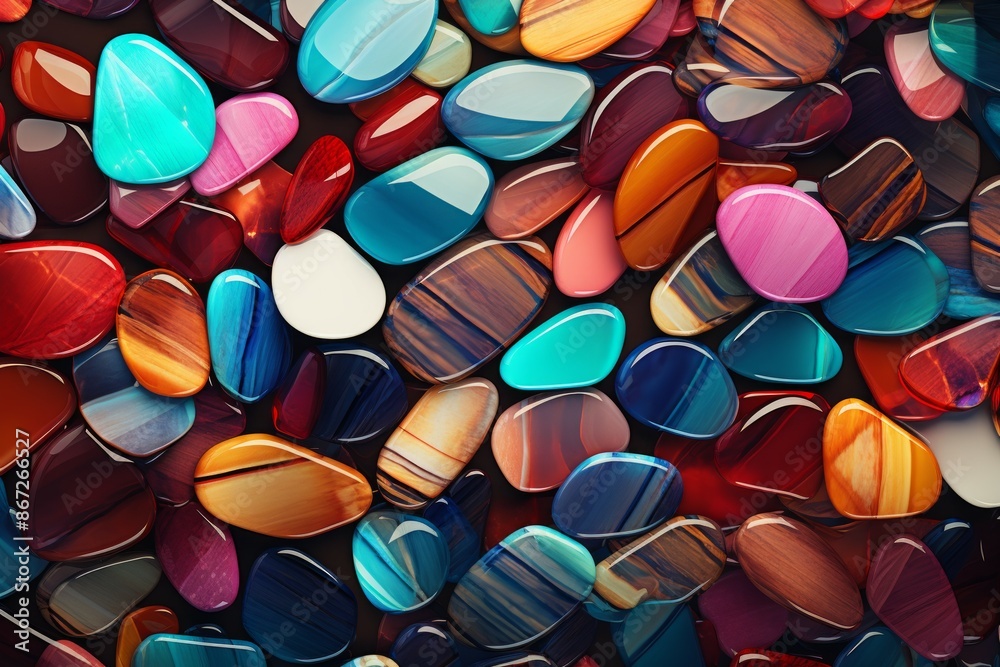 Pebbles Material Structure Background - Generative AI Pebbles Material Structure Background - Generative AI