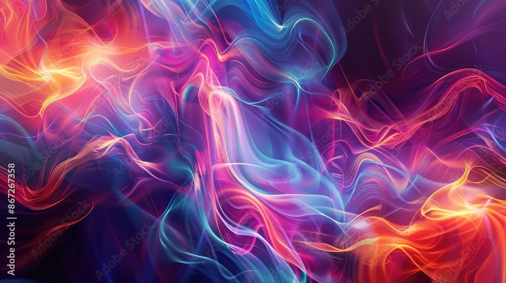 Abstract visual of energy waves with vibrant colors and dynamic movement. Abstract visual of energy waves with vibrant colors and dynamic movement.