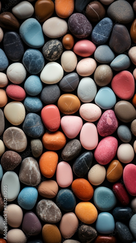Pebbles Material Structure Background - Generative AI Pebbles Material Structure Background - Generative AI