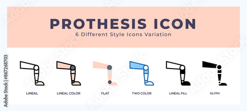 Prothesis icon in different style vector illustration.