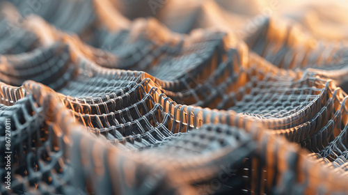 A photorealistic macro closeup of woven fabric transforms into a stylized isometric cityscape where threads become streets and textures form buildings High Quality High Clari