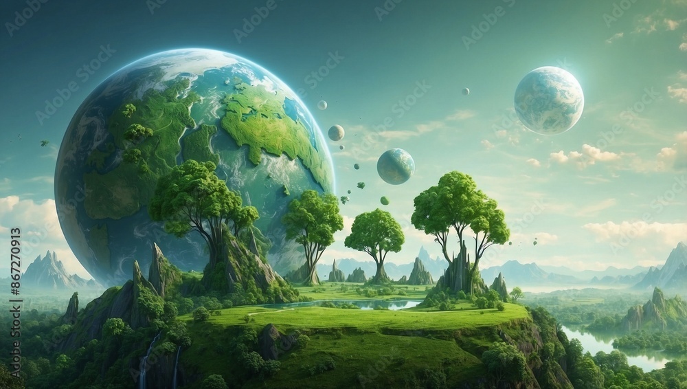 landscape with earth landscape with earth