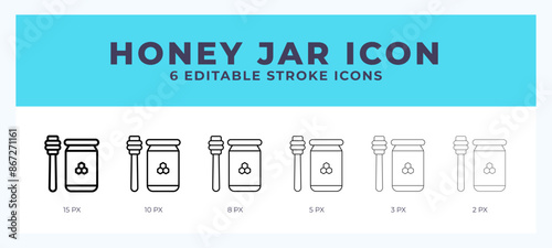 Honey jar icon. Outline. Lineal icon symbol vector. Black outline.