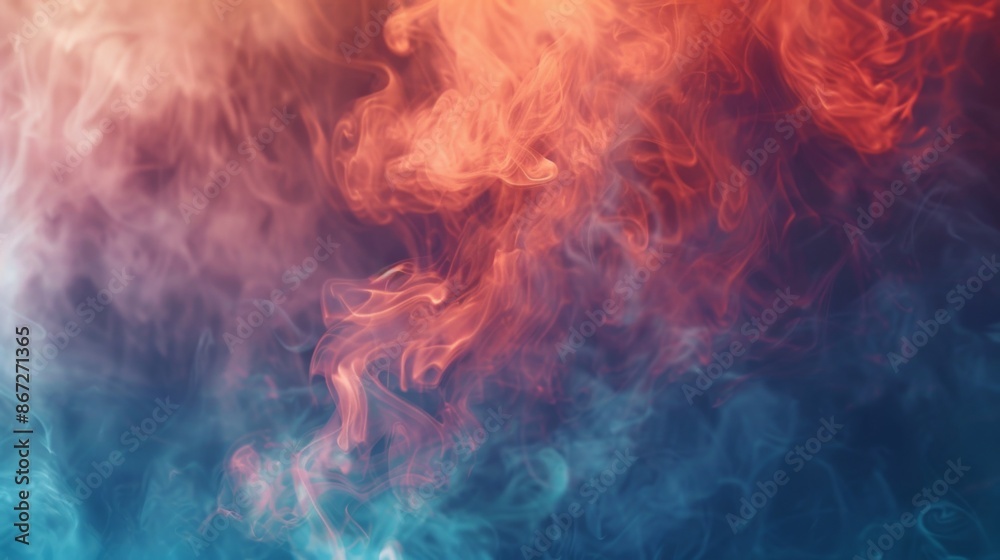 Fototapeta premium Colorful smoke isolated on black background