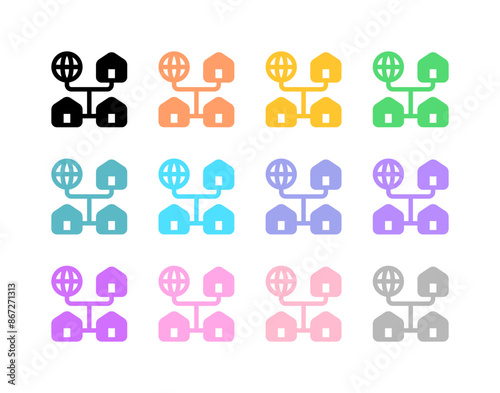 Editable local, home, network, LAN, connection vector icon. Remote work, job, profession, freelance. Part of a big icon set family. Perfect for web and app interfaces, presentations, infographics, etc