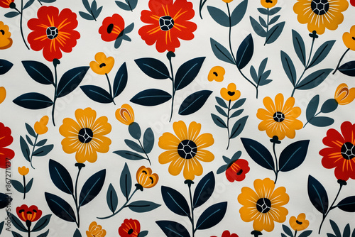 Wallpaper Mural Vintage wallpaper with whimsical floral patterns, background with empty space for text  Torontodigital.ca