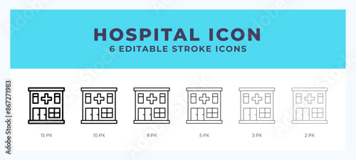 Hospital line icon vector illustration in trendy style.