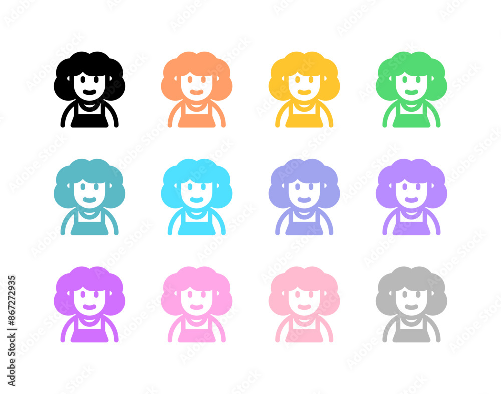 Editable middle aged woman avatar vector icon. User, profile, identity, persona. Part of a big icon set family. Perfect for web and app interfaces, presentations, infographics, etc Editable middle aged woman avatar vector icon. User, profile, identity, persona. Part of a big icon set family. Perfect for web and app interfaces, presentations, infographics, etc