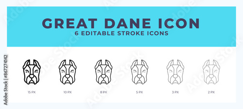 Great dane stroke icon for web. Mobile apps and ui.