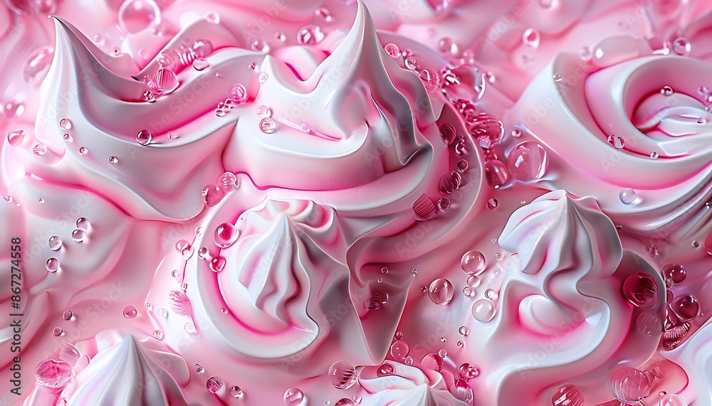 3D illustration of pink ice cream background 3D illustration of pink ice cream background