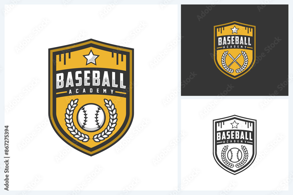 Obraz premium Baseball logo sport, team identity, baseball tournament logo vector illustration template