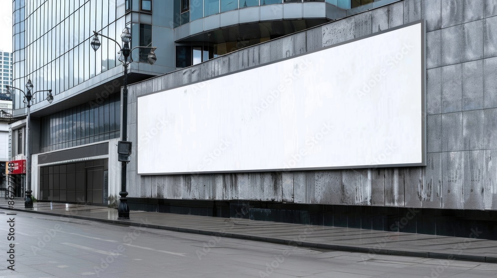 Large billboard advertisement mockup on modern building exterior Large billboard advertisement mockup on modern building exterior