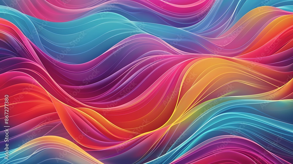 Energetic Vibrant Wave Pattern with Smooth Gradients | Colorful Abstract Background of Dynamic Interwoven Waves Energetic Vibrant Wave Pattern with Smooth Gradients | Colorful Abstract Background of Dynamic Interwoven Waves
