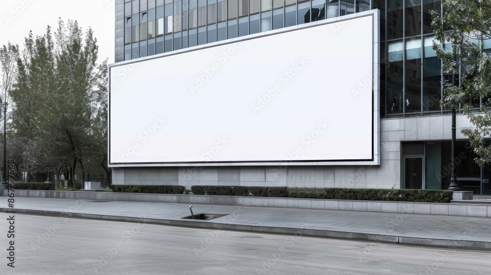 Obraz premium Large billboard advertisement mockup on modern building exterior