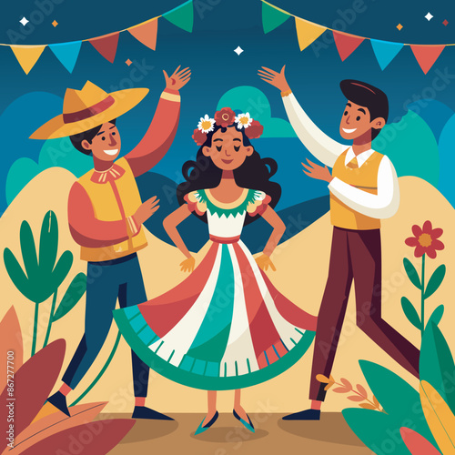 hispanic heritage dancer vector illustration