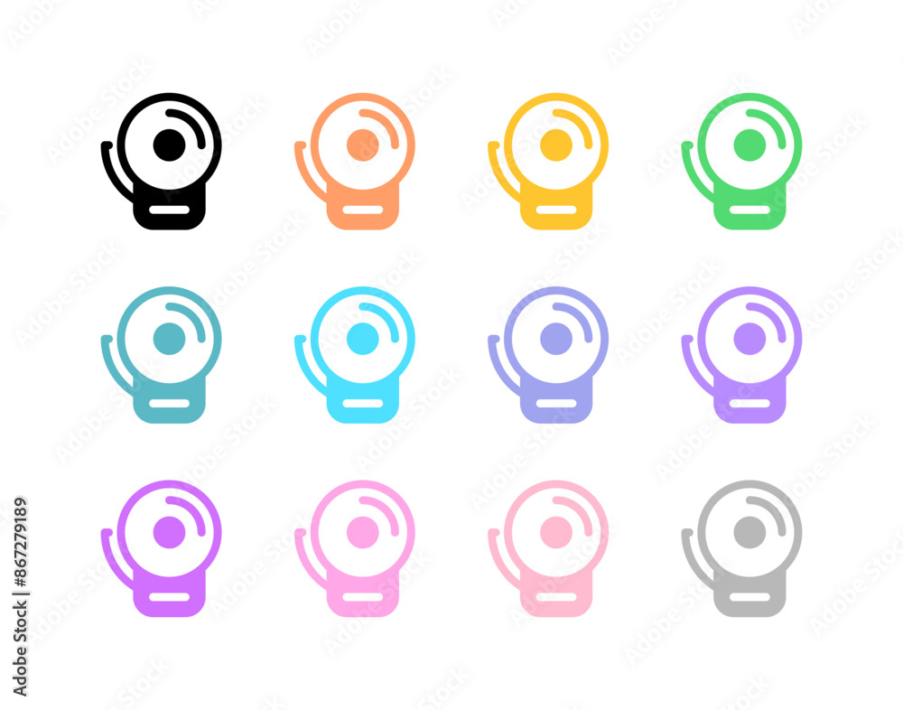 Editable school bell vector icon. School, education, equipment. Part of a big icon set family. Perfect for web and app interfaces, presentations, infographics, etc Editable school bell vector icon. School, education, equipment. Part of a big icon set family. Perfect for web and app interfaces, presentations, infographics, etc
