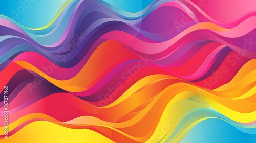 Dynamic Colorful Abstract Wave Background with Smooth Gradients for Creative Design Projects