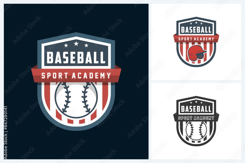 Obraz premium Baseball logo sport, team identity, baseball tournament logo vector illustration template