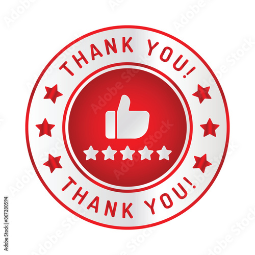 Thank You Badge, Thank You Emblem, Thank You Sticker, Thank You Sign, Satisfaction, Appreciation Design Elements Vector Illustration